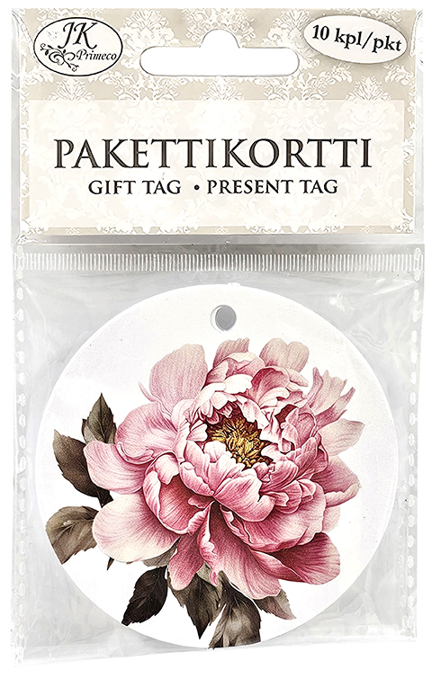 Gift tag Peony 10pcs