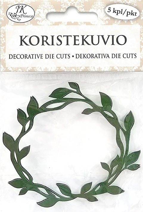 Decorative die cut Vine wreath green 5pcs