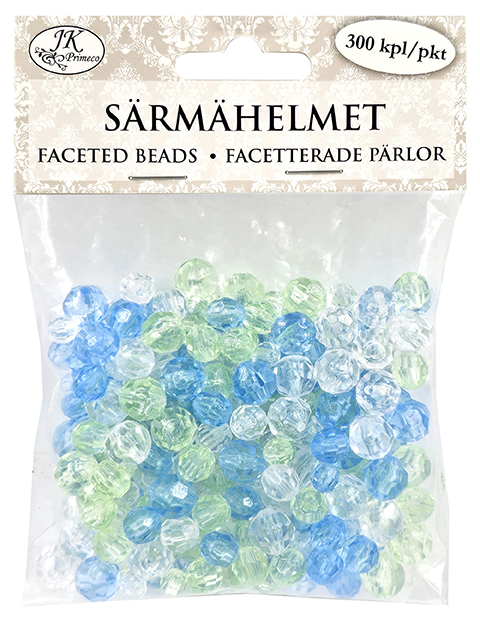 Faceted beads blue/green 300pcs