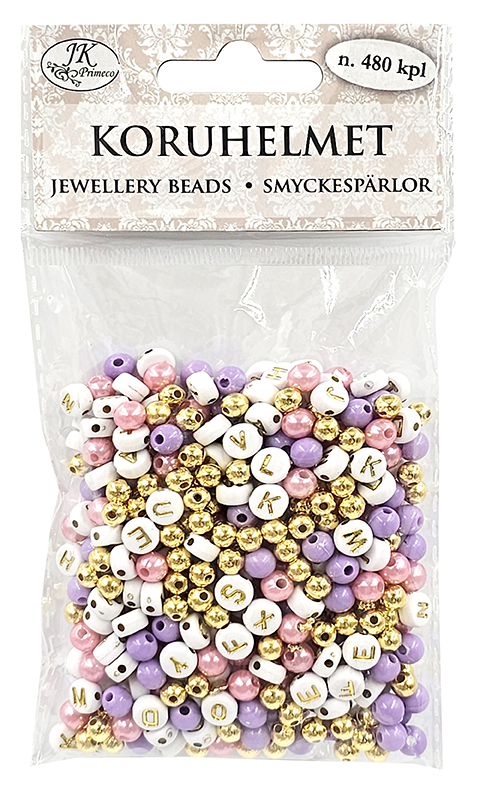 Jewellery beads pink/gold