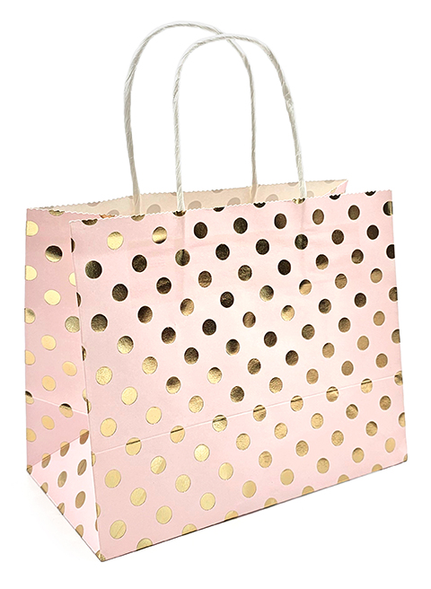 Gift bag S Ball gold foil light pink