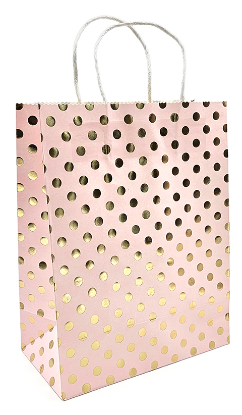 Gift bag M Ball gold foil light pink