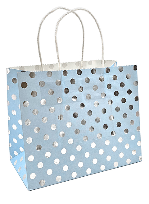 Gift bag S Ball silver foil light blue