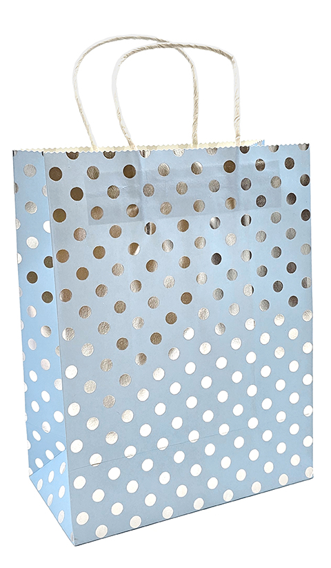 Gift bag M Ball silver foil light blue