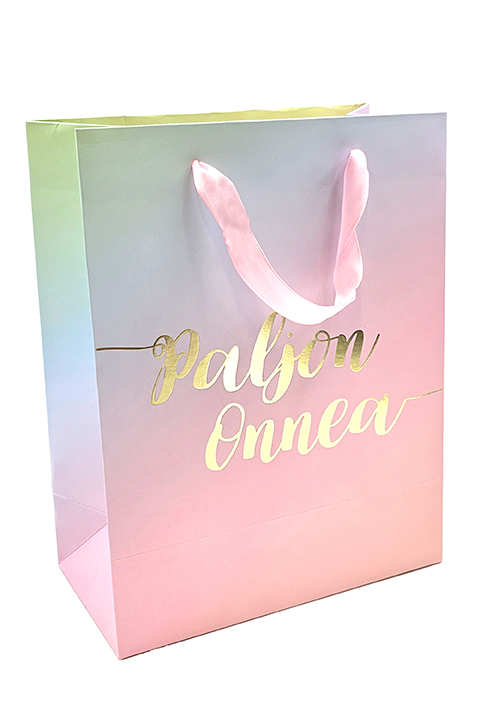 Gift bag M Paljon onnea pastelli