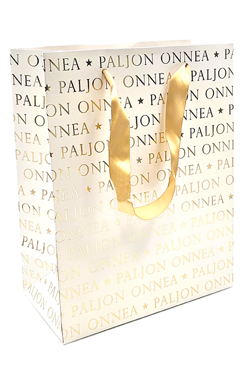 Gift bag M Paljon onnea kultafolio