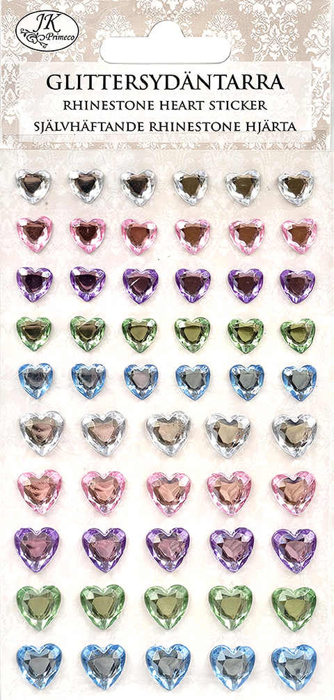 Rhinestone sticker Heart pastel assortment