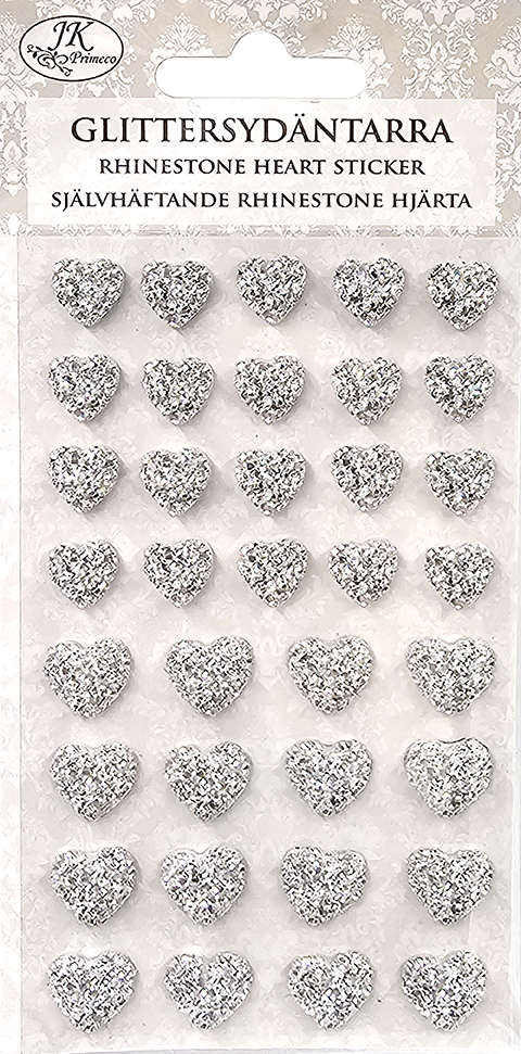 Rhinestone sticker Heart silver