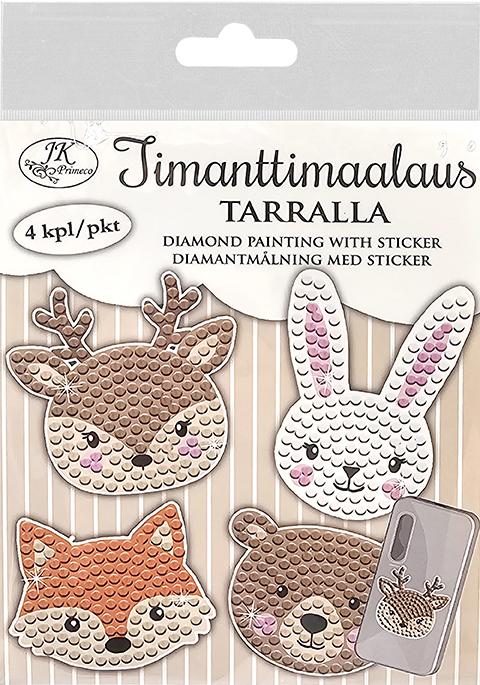 Diamond painting with sticker Animals 4pcs