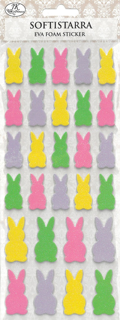 Eva foam sticker Bunnies glitter