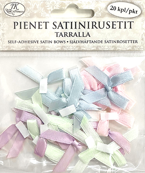 Self-adhesive small satin bow pastel 20pcs