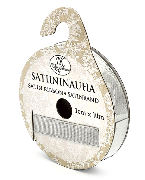 Satin ribbon 1cm x 10m silver