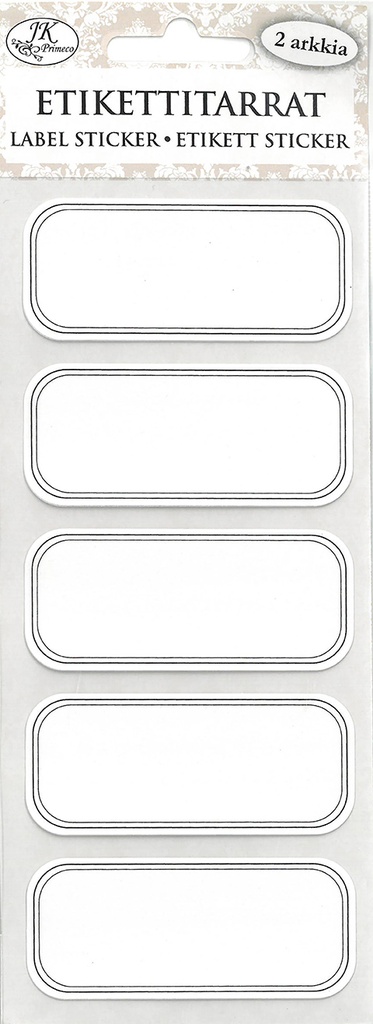 Label sticker narrow Frame white 2 sheets