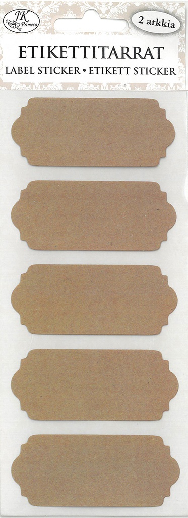 Label sticker narrow recycled brown 2 sheets