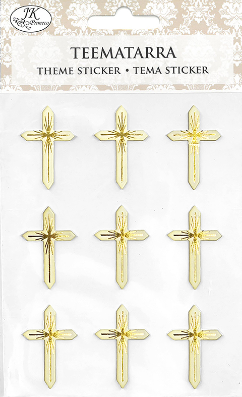 Theme sticker Cross gold 2 9pcs