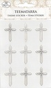 Theme sticker Cross silver 2 9pcs