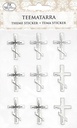 Theme sticker Cross orthodox silver 9pcs