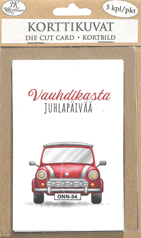 Die cut card Auto 5pcs