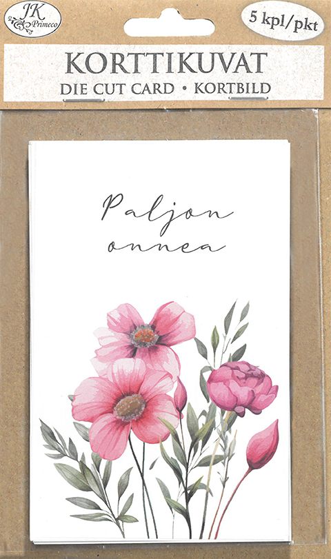 Die cut card Kukkaketo 5pcs