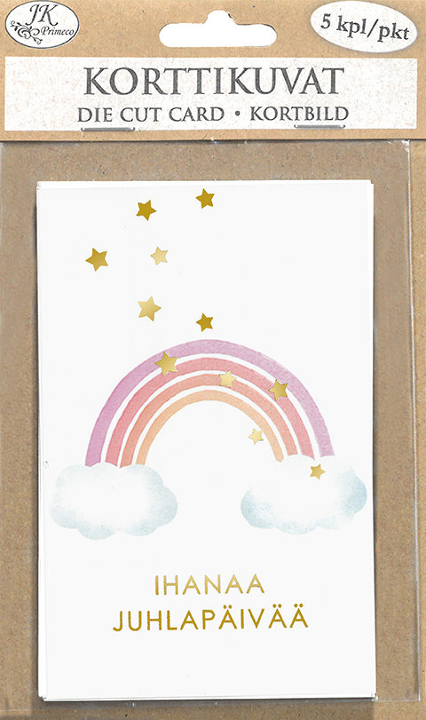 Die cut card Sateenkaari 5pcs