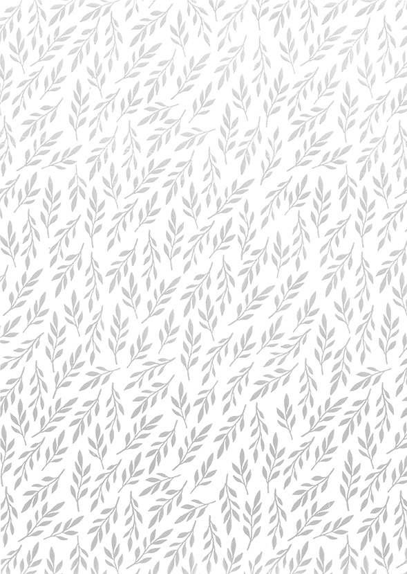 Design card A4 Leaves pearlescent silver 5pcs