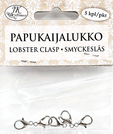 Lobster clasp silver 5pcs