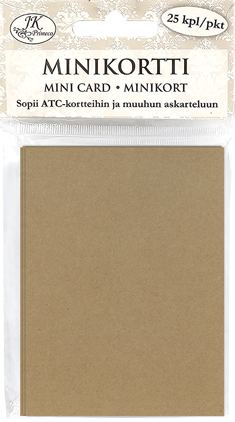 Mini card recycled brown 25pcs