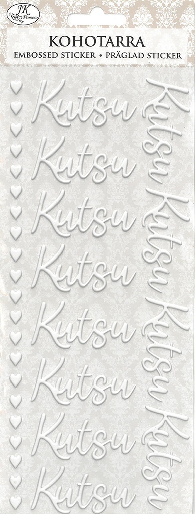 Embossed sticker Kutsu valkoinen
