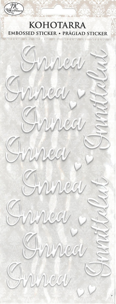 Embossed sticker Onnittelut valkoinen