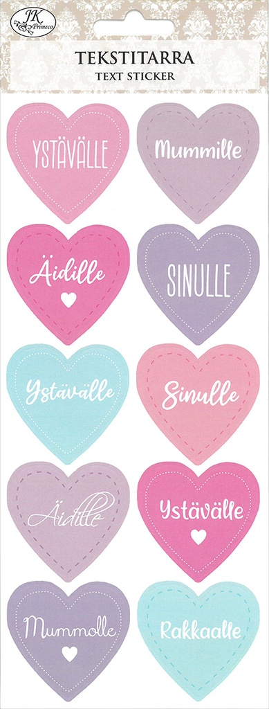 Text sticker Sydämet lila