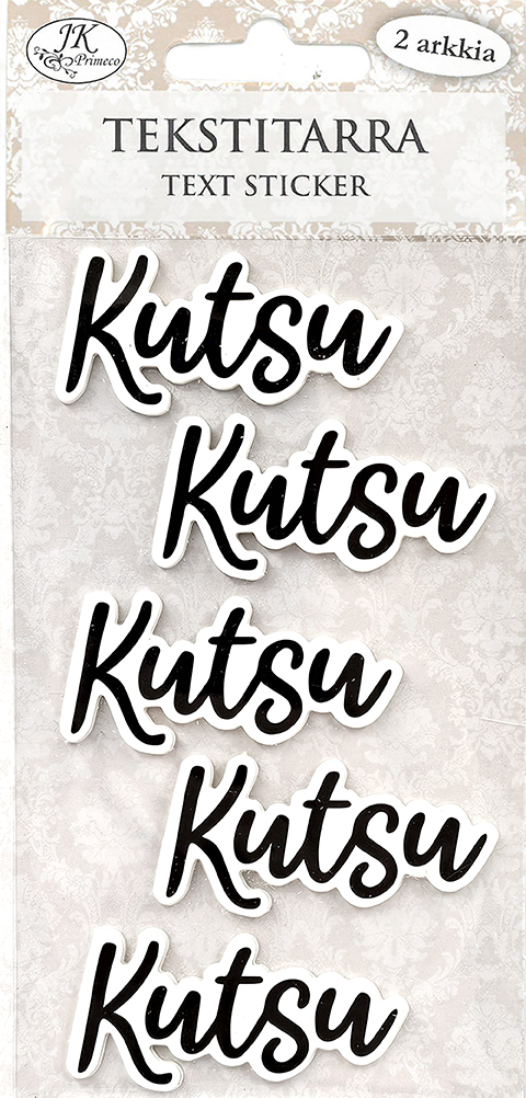 Text sticker Kutsu musta 2 sheets