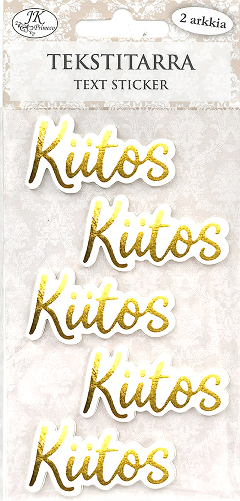 Text sticker Kiitos kulta 2 sheets