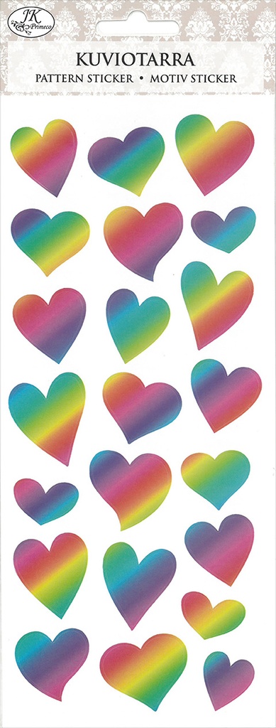 Pattern sticker Hearts rainbow