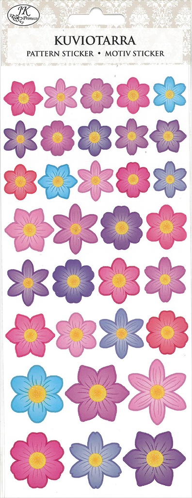 Pattern sticker Flowers color assortment