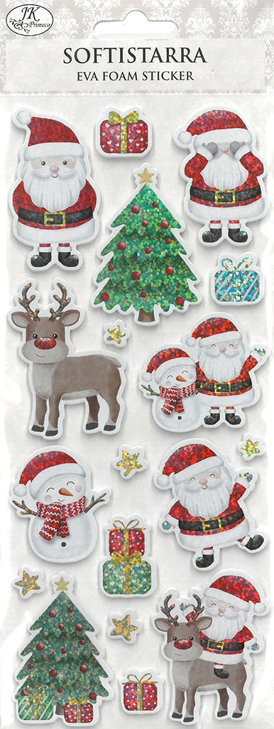 Eva foam sticker Happy Christmas characters hologram