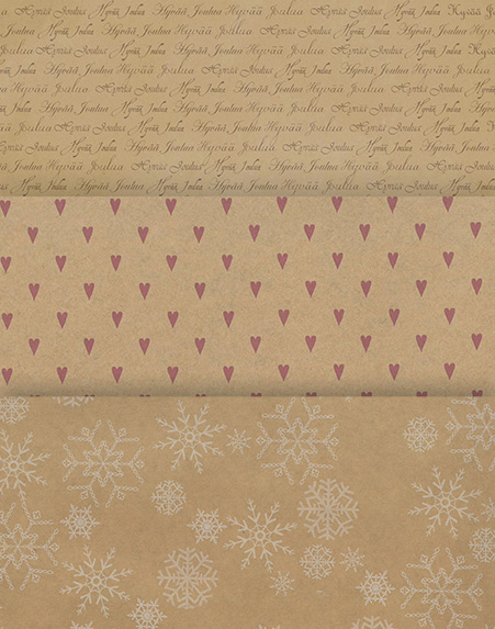 Gift wrapping paper assortment natural 3 x 10rll Joulu