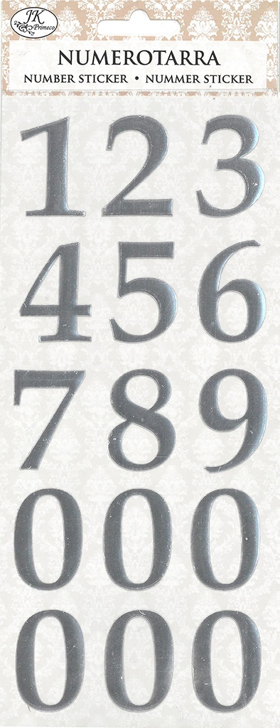 Number sticker silver