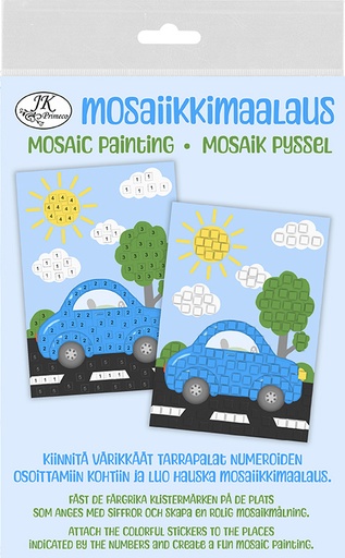 [2235] Mosaic painting A5 Car blue