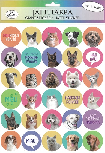 [5124] Giant sticker Kissat ja koirat