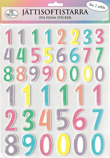 [5142] Giant eva foam sticker Numbers pastel
