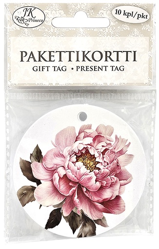 [5197] Gift tag Peony 10pcs