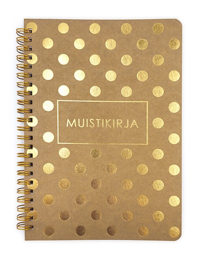 [6654] Notebook A5 "Muistikirja" Natur pallot kulta 160 pages (80 sheets)