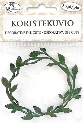 [6976] Decorative die cut Vine wreath green 5pcs