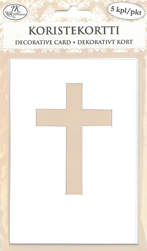 [6982] Decorative card Cross white 5pcs