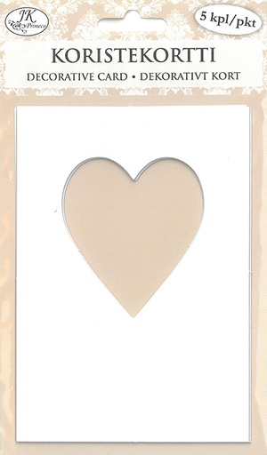 [6983] Decorative card Heart white 5pcs
