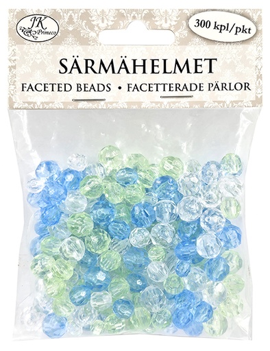 [7124] Faceted beads blue/green 300pcs