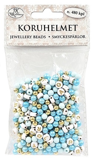 [7143] Jewellery beads blue/gold