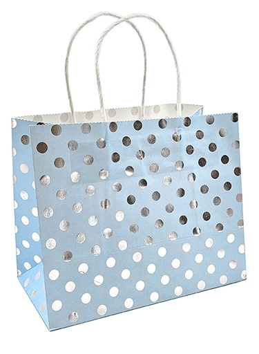 [7312] Gift bag S Ball silver foil light blue