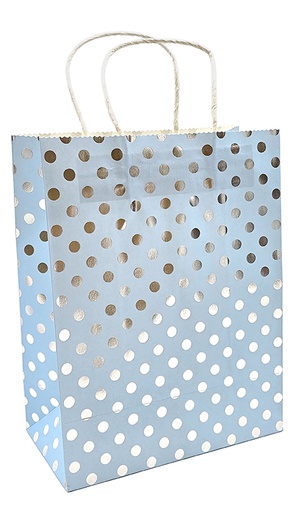 [7313] Gift bag M Ball silver foil light blue