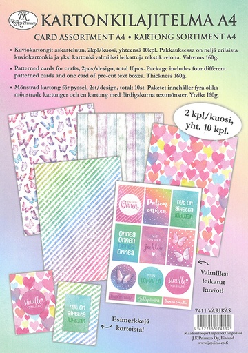 [7411] Card assortment A4 Värikäs 10pcs